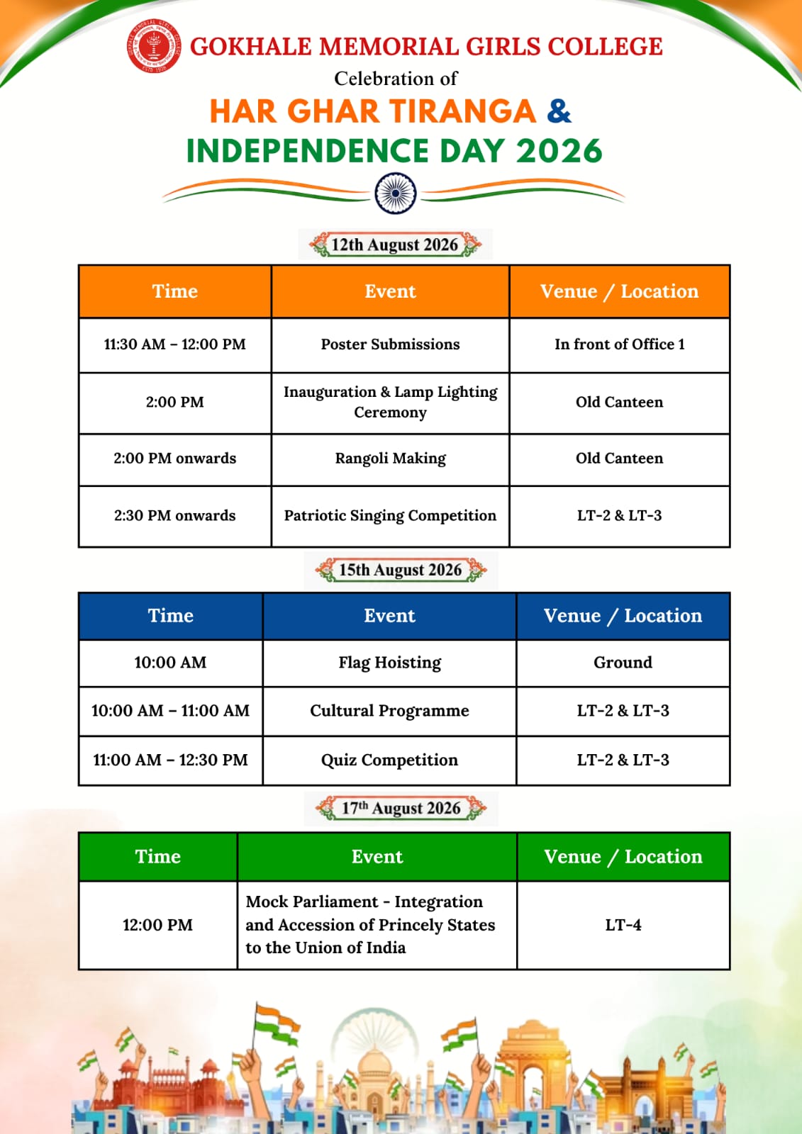 Har Ghar Tiranga Program Schedule 